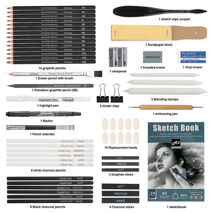 60 Pcs Drawing/Sketch Kit