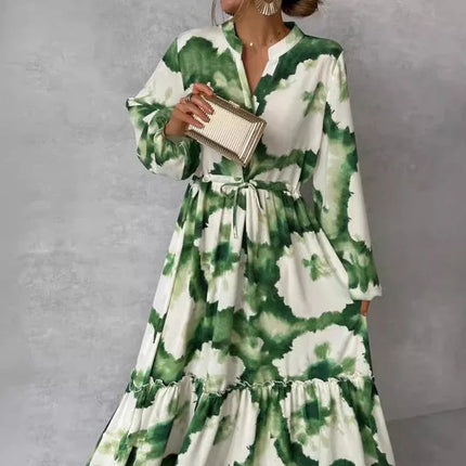 Lovely Green Patterned Design Inspired Dress