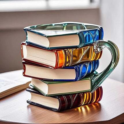 3D Painted Stacked Books Mug