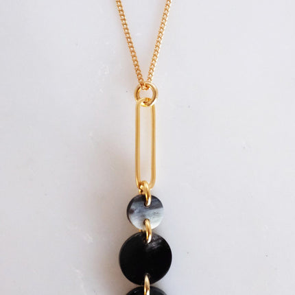 Sa Dec Circular Drop Long Pendant Necklace