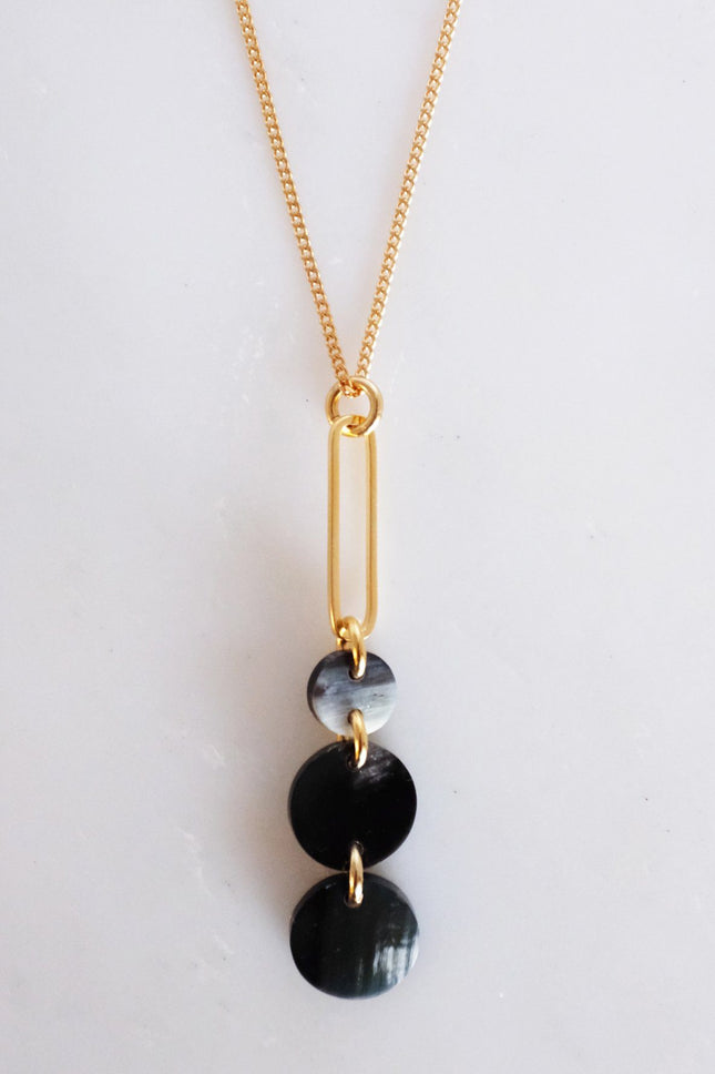 Sa Dec Circular Drop Long Pendant Necklace