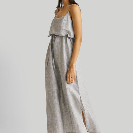 Strappy Pin Striped Maxi Dress