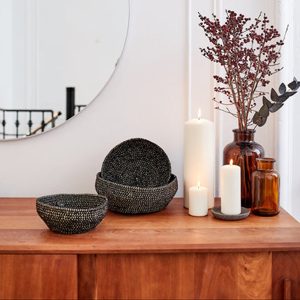 Black and Gold Basket Bowls- Set Of 2