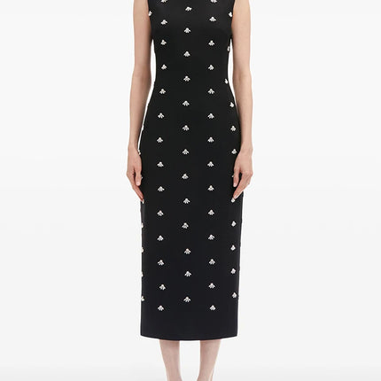 Beads on Black Career Dress