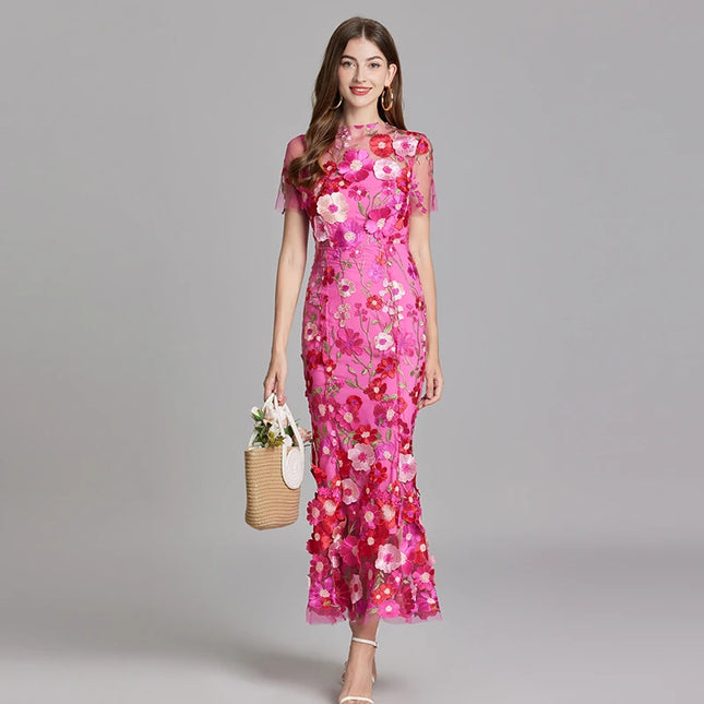 Embroidered Flower Dress