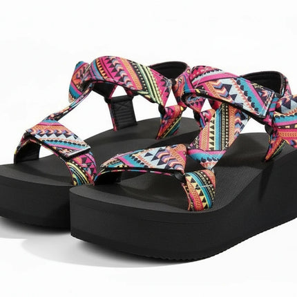 Fun Colorful Wedge Sandals