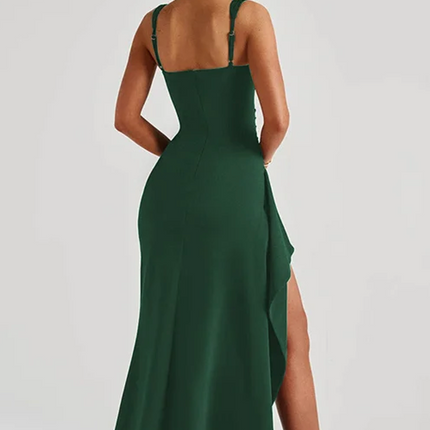 Elegant Spaghetti Strap  Dress With Thigh High Split