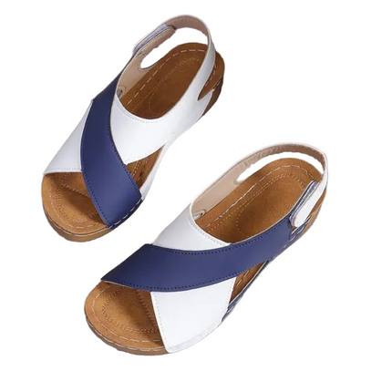 Contrast Color Wedge Sandals