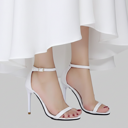 Elegant White Sandal Heels