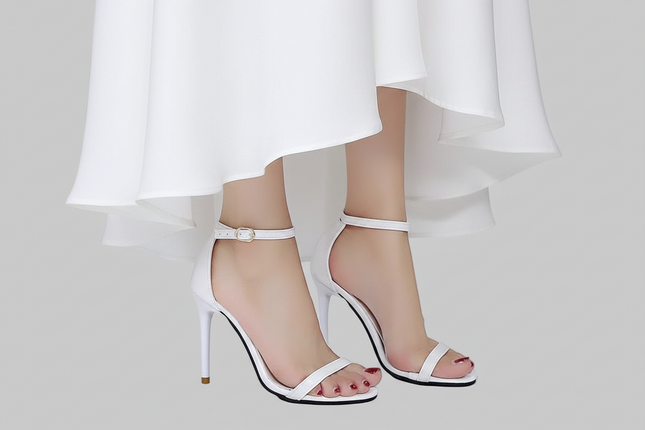 Elegant White Sandal Heels