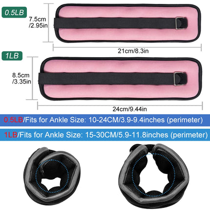 Pair Off Ankle or Wrist Weights Pink/Black