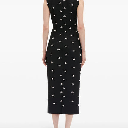 Beads on Black Career Dress