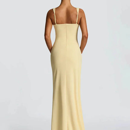 Elegant Spaghetti Strap  Dress With Thigh High Split