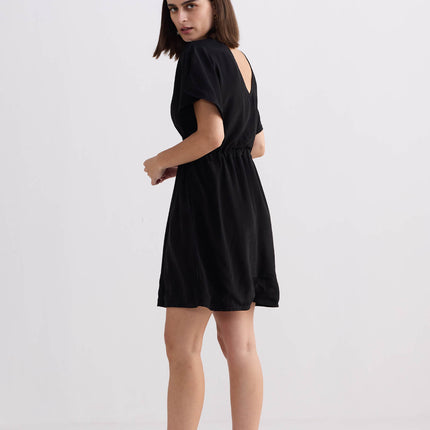 Short Gathered Dress in Black