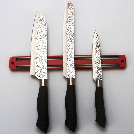 Embossed Hammered Blades 3 Piece Knife Set