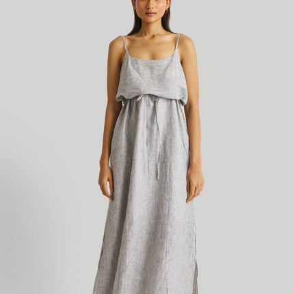 Strappy Pin Striped Maxi Dress