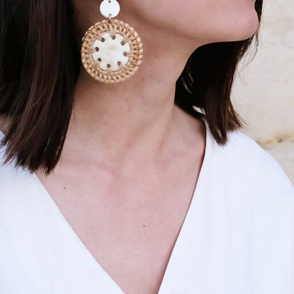 Rattan Dangle Earrings