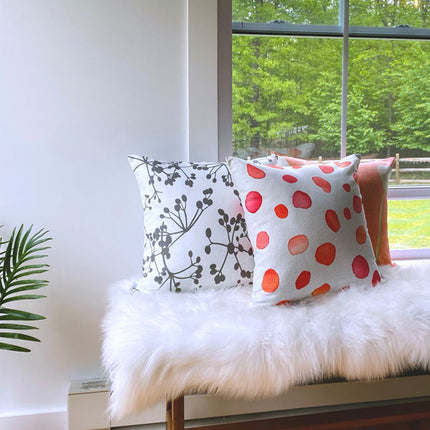Grey Viburnum Berries on White Throw Pillow