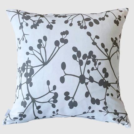 Grey Viburnum Berries on White Throw Pillow
