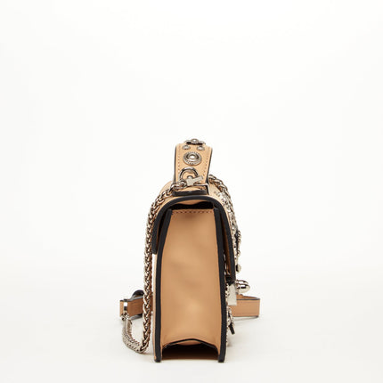 Small Leather Crossbody Studded Tan Purse