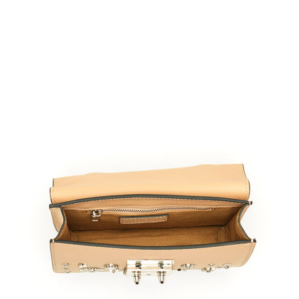 Small Leather Crossbody Studded Tan Purse