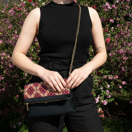 Velvet Tatreez Crossbody - Berry