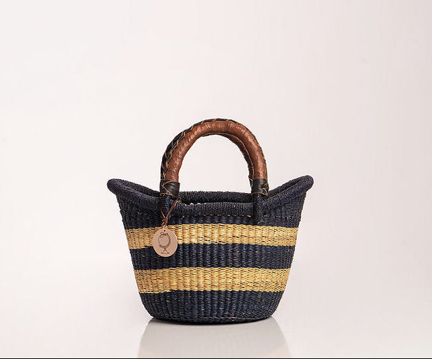 The Petite Victoria Basket - Black Stripped