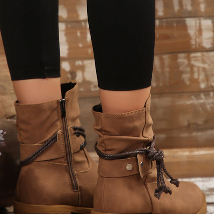 Mila Strap Side Zip Boots