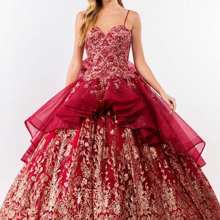 Glitter Royale Gown In Burgundy