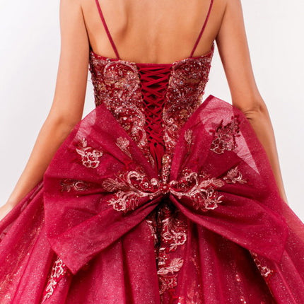 Glitter Royale Gown In Burgundy