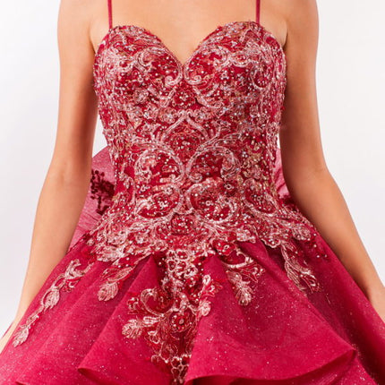 Glitter Royale Gown In Burgundy