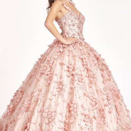 Jeweled Blush Bodice Sweetheart Gown
