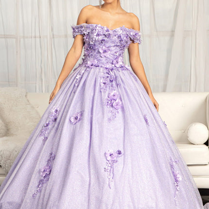 Lilac Enchanted Bloom Jewel‑Dust Gown