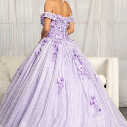 Lilac Enchanted Bloom Jewel‑Dust Gown