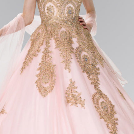 Tulle Sweetheart Ball Gown with Embroidery and Beads - Mask Not Included