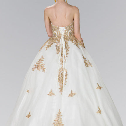 Tulle Sweetheart Ball Gown with Embroidery and Beads - Mask Not Included