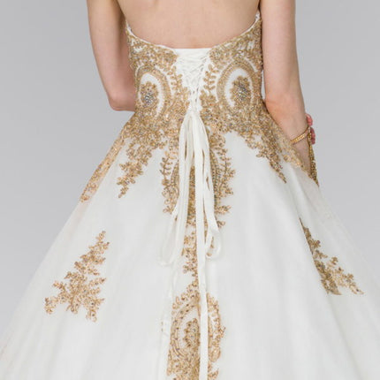 Tulle Sweetheart Ball Gown with Embroidery and Beads - Mask Not Included
