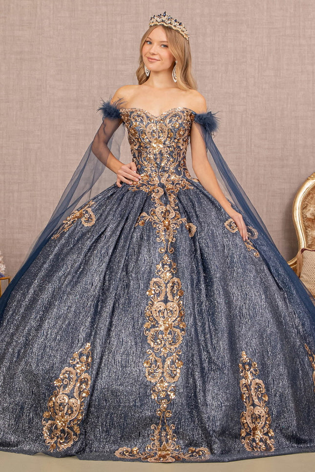 Midnight Plume Sequin Gown