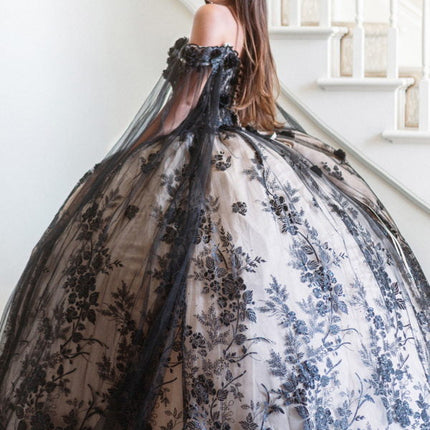 Radiant Black and Chapamgne Luxe Gown