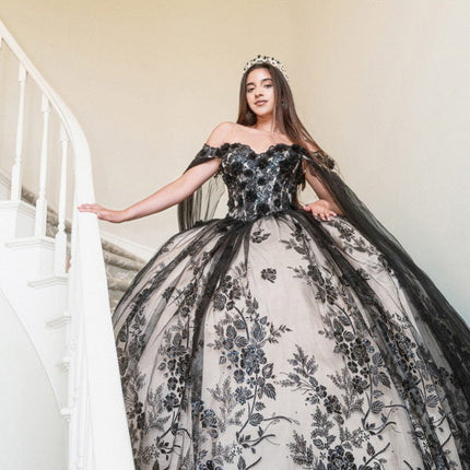 Radiant Black and Chapamgne Luxe Gown