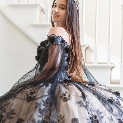 Radiant Black and Chapamgne Luxe Gown