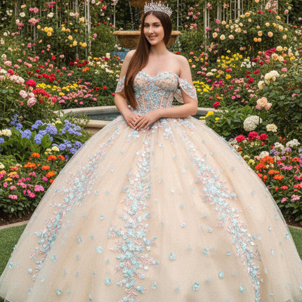 Champagne Stardust Sweetheart Gown