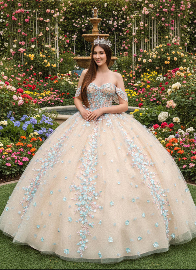 Champagne Stardust Sweetheart Gown
