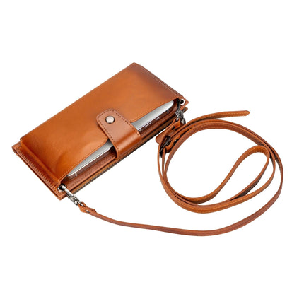 Kaycee Leather Cell Phone Wallet with Strap
