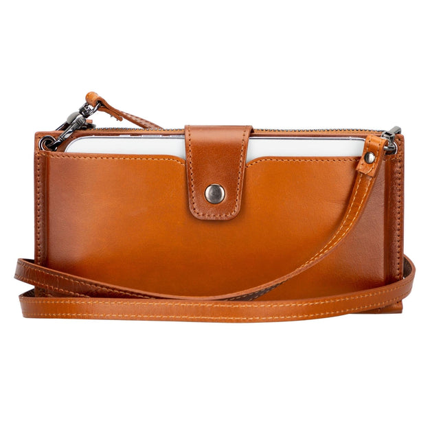Kaycee Leather Cell Phone Wallet with Strap