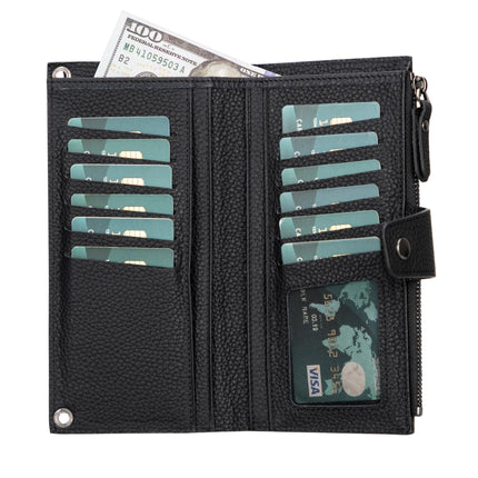Kaycee Leather Cell Phone Wallet with Strap